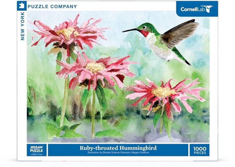 New York Puzzle Company - Ruby Throated Hummingbird - 1000 Piece Jigsaw Puzzle