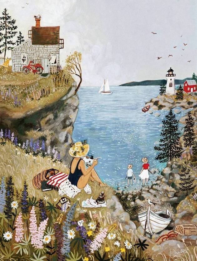 New York Puzzle Company - Sea Cottage - 1000 Piece Jigsaw Puzzle
