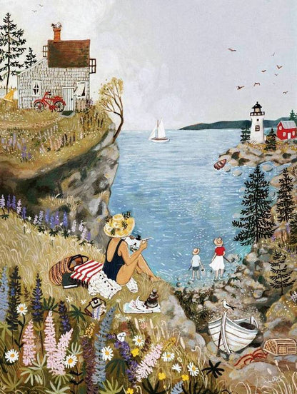 New York Puzzle Company - Sea Cottage - 1000 Piece Jigsaw Puzzle