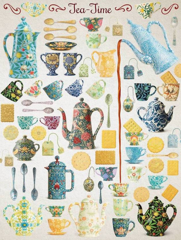 New York Puzzle Company - Tea Time - 1000 Piece Jigsaw Puzzle
