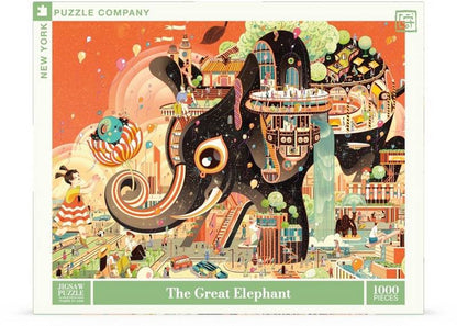 New York Puzzle Company - The Great Elephant - 1000 Piece Jigsaw Puzzle