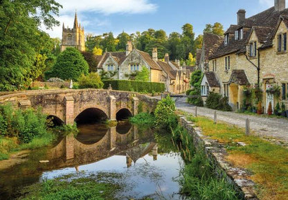 Puzzlescapes - Castle Combe Cotswolds - 1000 Piece Jigsaw Puzzle