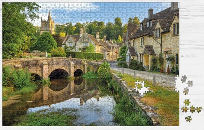 Puzzlescapes - Castle Combe Cotswolds - 1000 Piece Jigsaw Puzzle