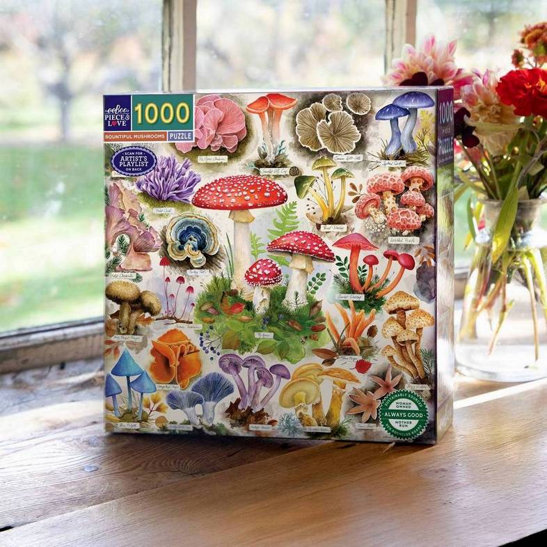 Eeboo - Bountiful Mushrooms - 1000 Piece Jigsaw Puzzle