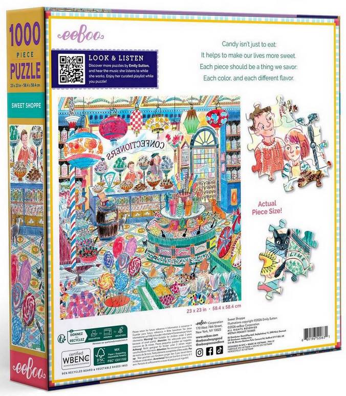 Eeboo - Sweet Shoppe - 1000 Piece Jigsaw Puzzle