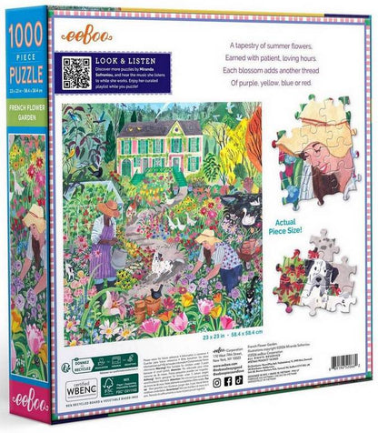 Eeboo - French Flower Garden - 1000 Piece Jigsaw Puzzle