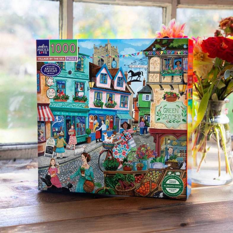 Eeboo - Village by the Sea - 1000 Piece Jigsaw Puzzle