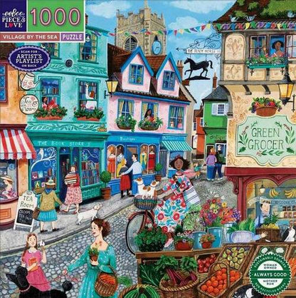 Eeboo - Village by the Sea - 1000 Piece Jigsaw Puzzle