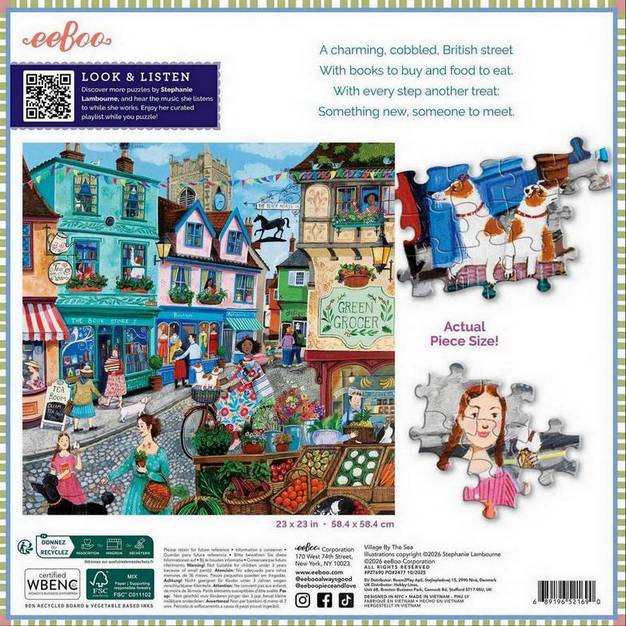 Eeboo - Village by the Sea - 1000 Piece Jigsaw Puzzle