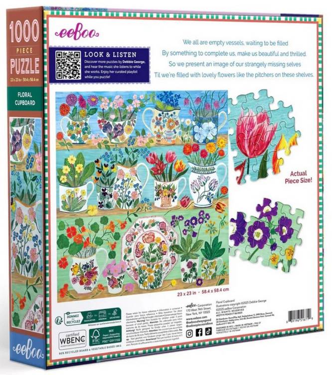 Eeboo - Floral Cupboard - 1000 Piece Jigsaw Puzzle