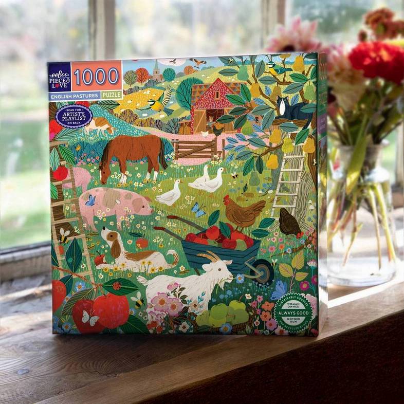 Eeboo - English Pastures - 1000 Piece Jigsaw Puzzle
