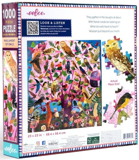 Eeboo - Parliament Of Owls - 1000 Piece Jigsaw Puzzle