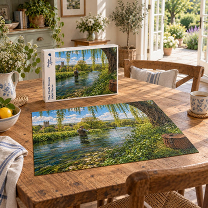 Heritage Jigsaws The Chalk Stream, 1000-piece jigsaw puzzle lifestyle image