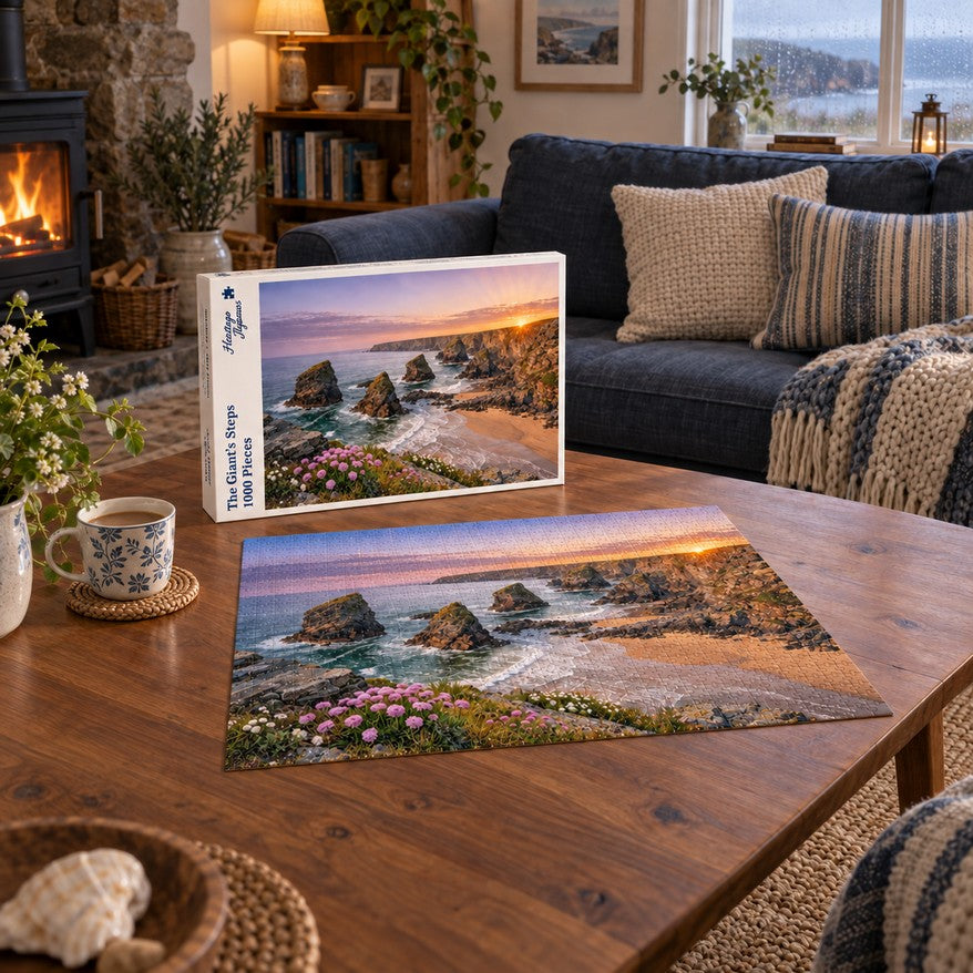 Heritage Jigsaws The Giants Steps, 1000-piece jigsaw puzzle lifestyle image