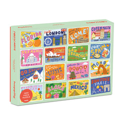 Happily Puzzles - Postcards - 1000 Piece Jigsaw Puzzle