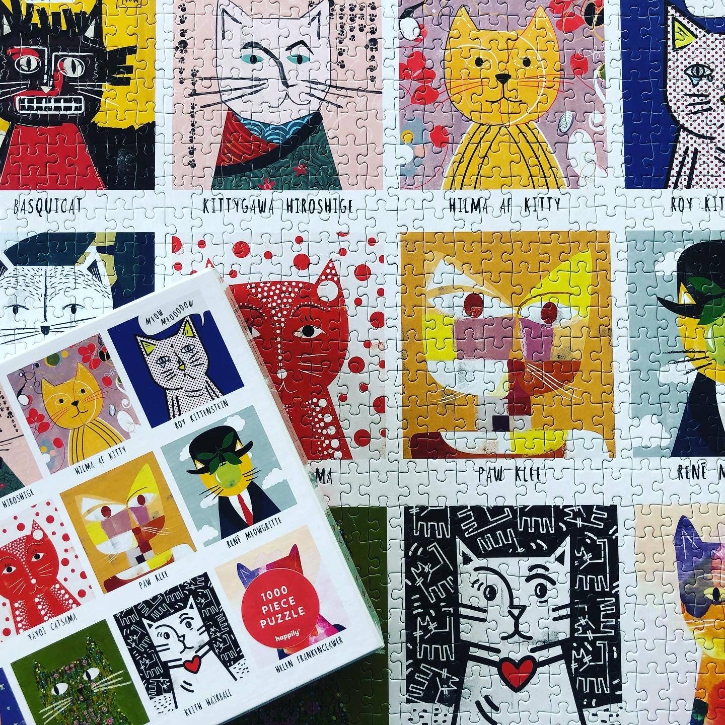 Happily Puzzles - Art Cats - 1000 Piece Jigsaw Puzzle
