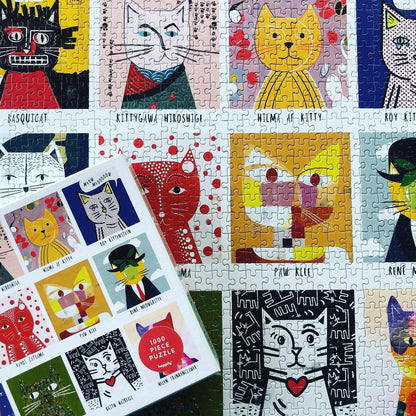 Happily Puzzles - Art Cats - 1000 Piece Jigsaw Puzzle
