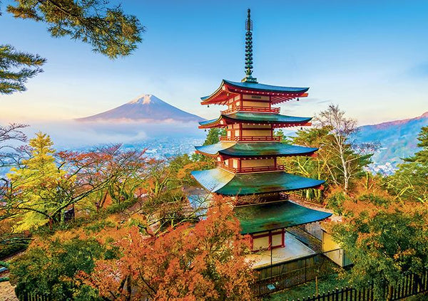 Calypto 500 Piece XL Puzzle - Mount Fuji Autumn Scene With Soft Touch Velvet Surface, Made In France - View #11