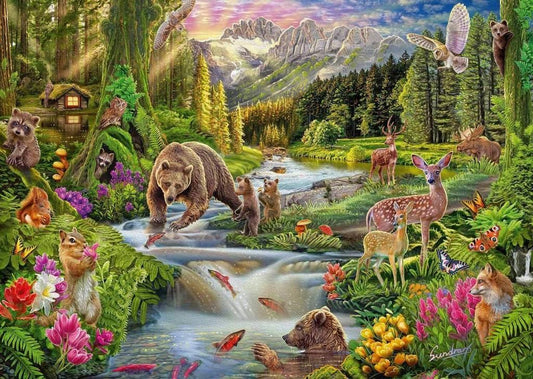 Schmidt - Steve Sundram - Forest Animals - 1000 Piece Jigsaw Puzzle
