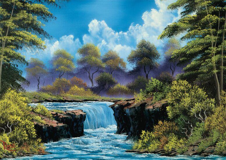 Schmidt - Bob Ross - Waterfall in the Glade - 1000 Piece Jigsaw Puzzle
