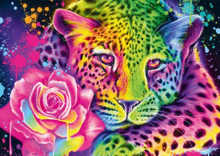 Schmidt - Sheena Pike - Neon Rainbow Leopard - 1000 Piece Jigsaw Puzzle