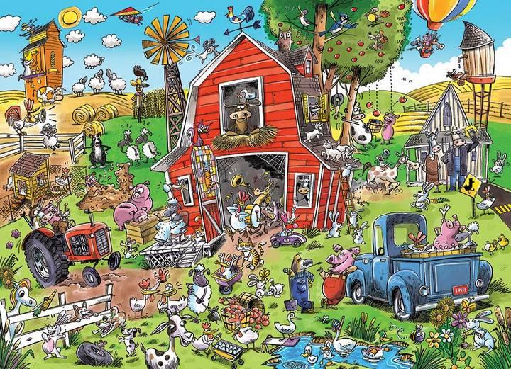 Cobble Hill - DoodleTown Farmyard Folly - 1000 Piece Jigsaw Puzzle