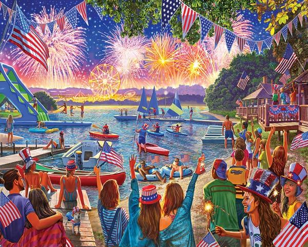 White Mountain - Fireworks - 1000 Piece Jigsaw Puzzle