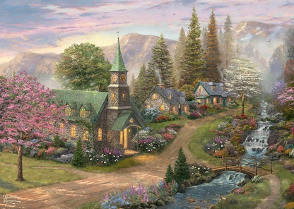 Gibsons - Thomas Kinkade - Sunday Morning Chapel - 1000 Piece Jigsaw Puzzle