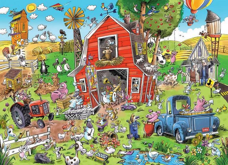 Cobble Hill - Doodletown Farmyard Folly - 500 Piece Jigsaw Puzzle