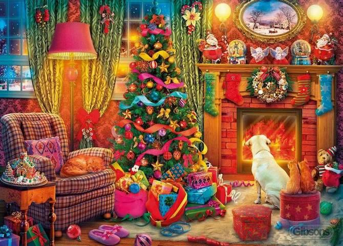 Gibsons - Festive Fireside - 1000 Piece Jigsaw Puzzle