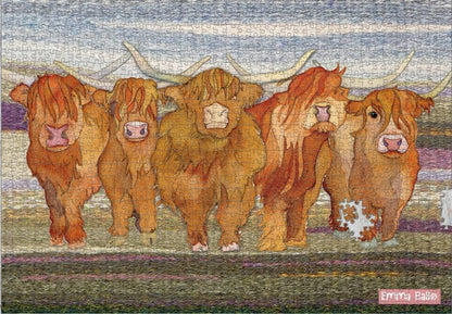 Emma Ball - Highland Coos - 1000 Piece Jigsaw Puzzle