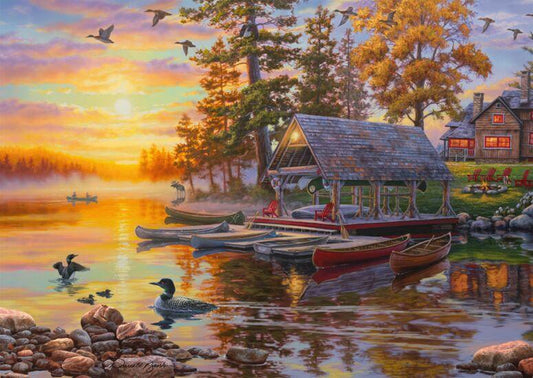 Schmidt - Darrell Bush - Boathouse with Canoes - 1000 Piece Jigsaw Puzzle