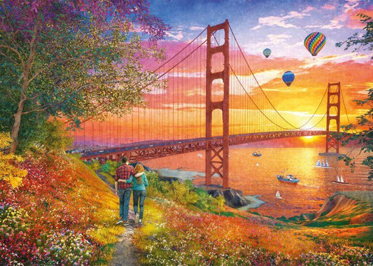 Schmidt - Walking to the Golden Gate Bridge - 2000 Piece Jigsaw Puzzle