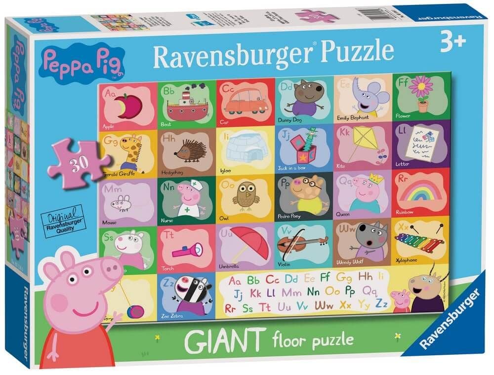 Ravensburger - Peppa Pig Alphabet Giant Floor Puzzle - 30 Piece Jigsaw Puzzle
