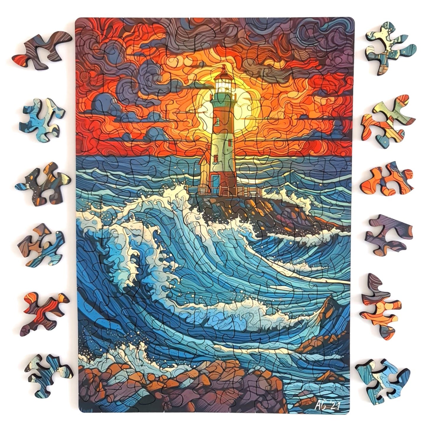 Gorgeous Games - Stormy Seas - 117 Piece Wooden Jigsaw Puzzle