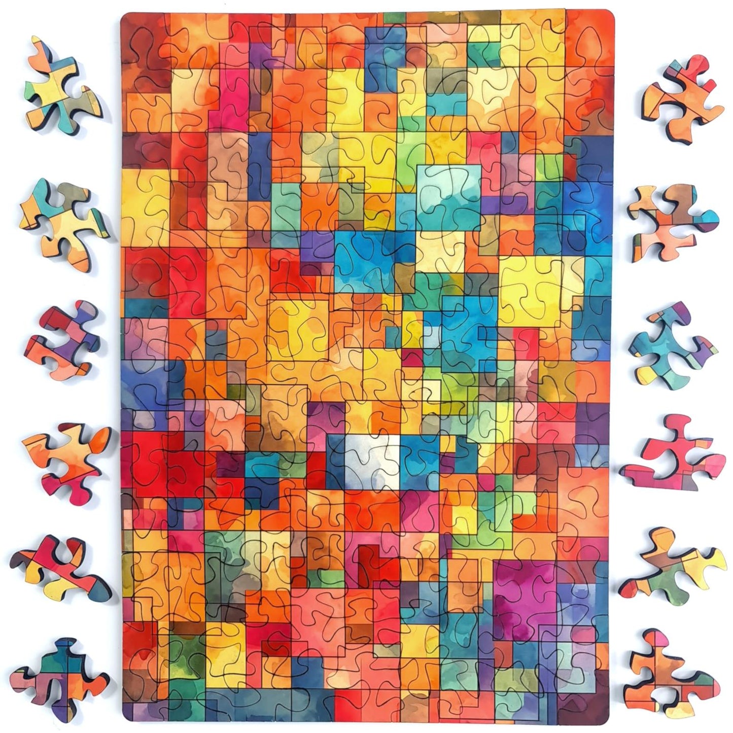 Gorgeous Games - Vivid Squares - 117 Piece Wooden Jigsaw Puzzle