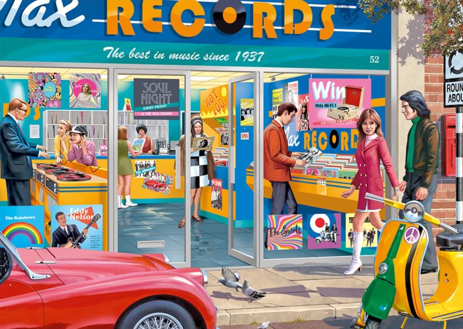 Falcon de Luxe - The Record Shop - 1000 Piece Jigsaw Puzzle