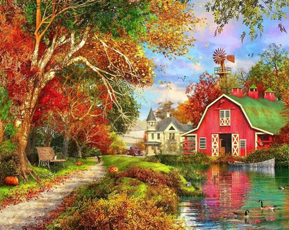 Springbok - Autumn Barn - 1000 Piece Jigsaw Puzzle