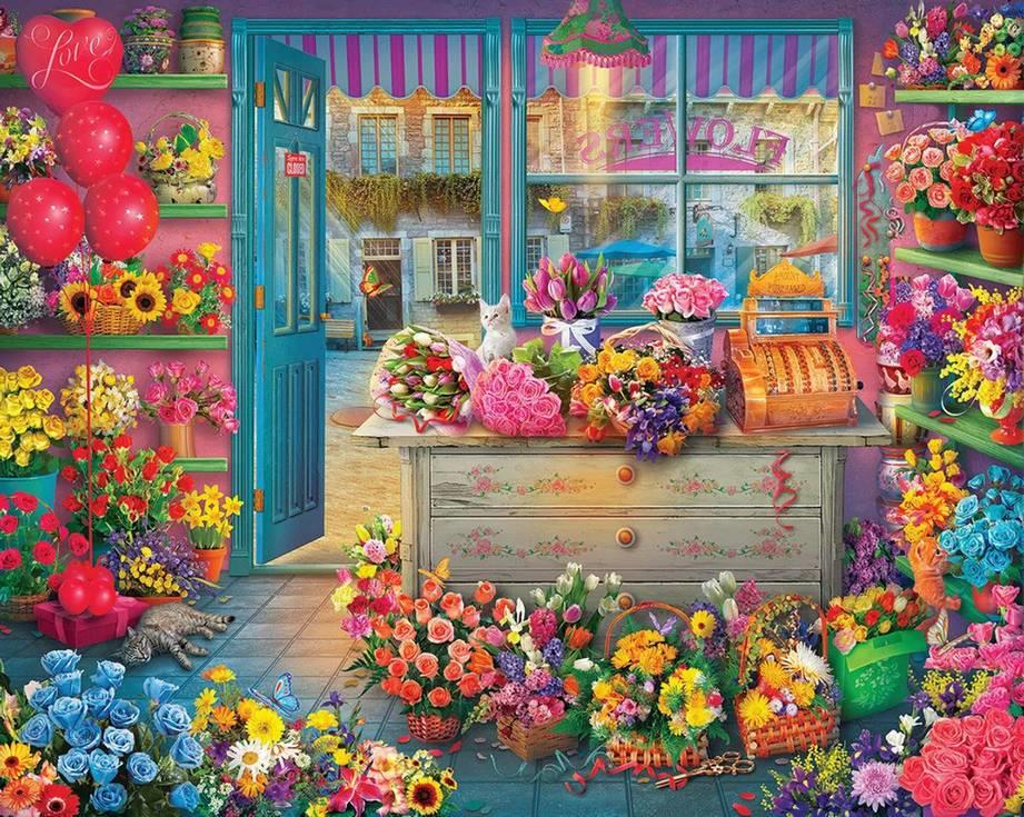 Springbok - Flower Shop - 1000 Piece Jigsaw Puzzle