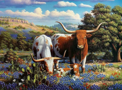 Ravensburger - Longhorns - 500 Piece Jigsaw Puzzle