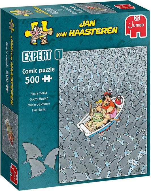 Jan Van Haasteren - Shark Mania Expert 1- 500 Piece Jigsaw Puzzle