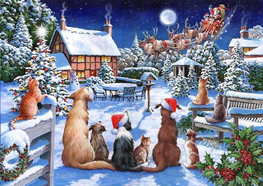 House of Puzzles - Santa Paws No 19 - 500 Piece Jigsaw Puzzle