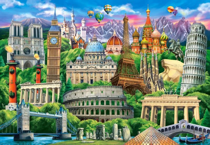 Castorland - Famous Landmarks - 1000 Piece Jigsaw Puzzle