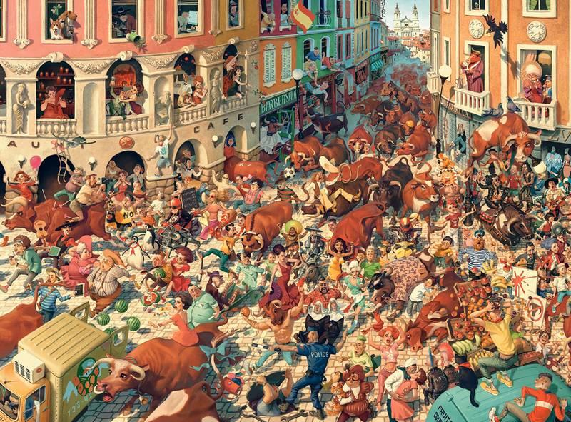 Castorland - Bull Run in Pampeluna - 3000 Piece Jigsaw Puzzle