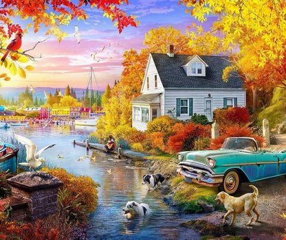 Springbok - Lakeside Fall Retreat - 1000 Piece Jigsaw Puzzle