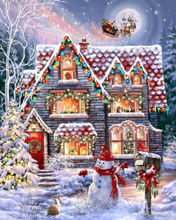 Springbok - Christmas Eve Cottage - 1000 Piece Jigsaw Puzzle