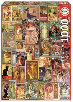 Educa - Art Nouveau Poster Collage - 1000 Piece Jigsaw Puzzle