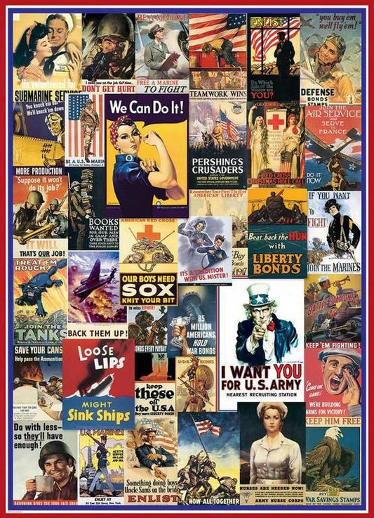 Eurographics - WWI & WWII Vintage Posters - 1000 Piece Jigsaw Puzzle