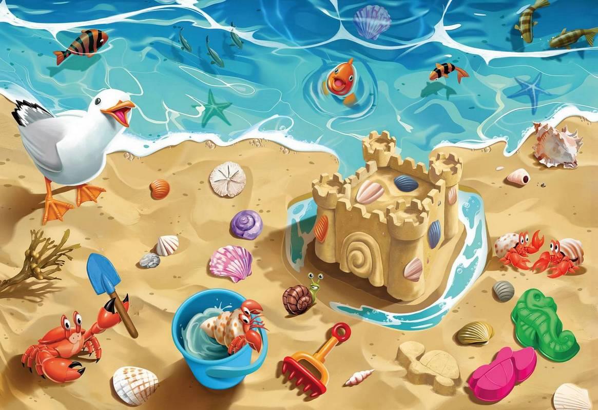 Ravensburger - Fun at the Beach Giant Floor Puzzle - 24 Piece Jigsaw Puzzle