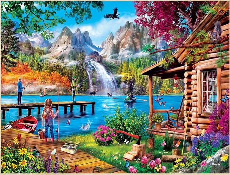 Masterpieces Fishing with Pappy, 1000-piece jigsaw puzzle